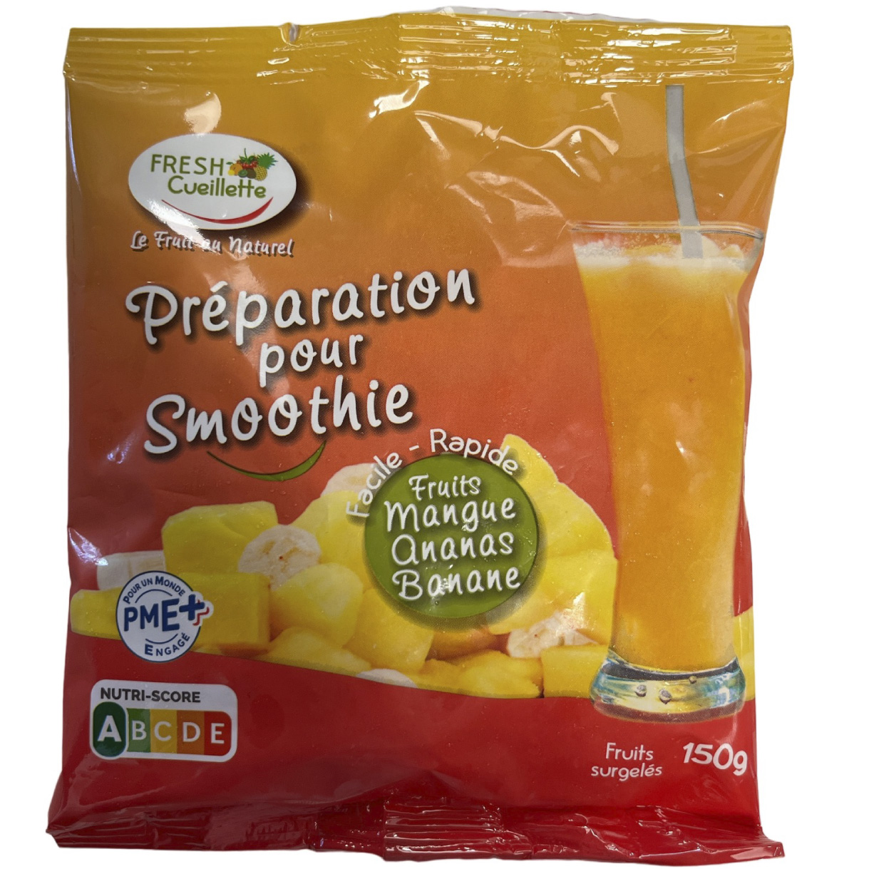 préparation surgelée pour smoothie mangue, ananas, banane