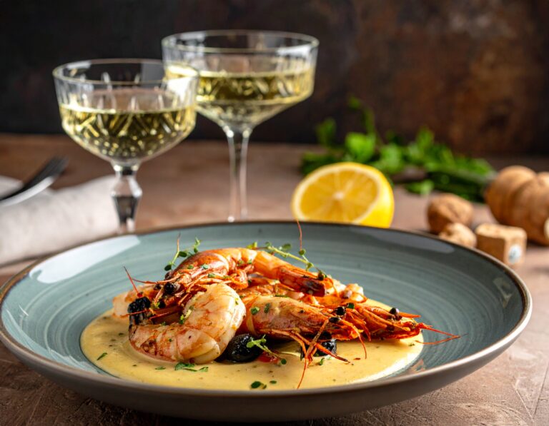 Langoustines sauce champagne