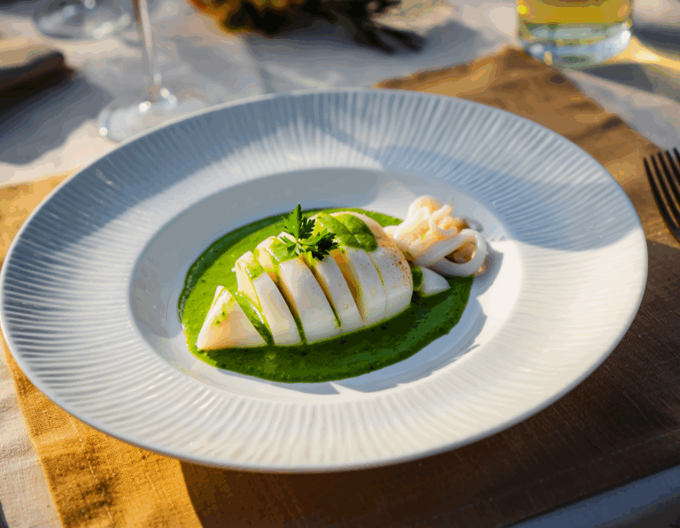 Seiches à la sauce verte